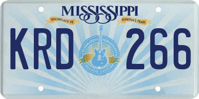 MS license plate KRD266