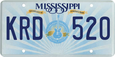 MS license plate KRD520