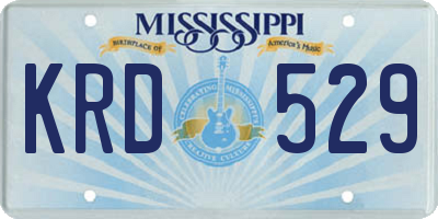 MS license plate KRD529