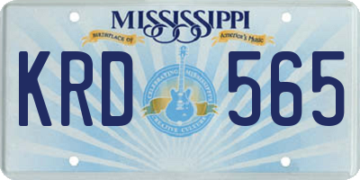 MS license plate KRD565