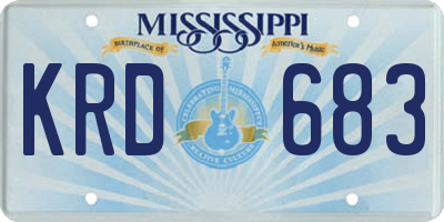 MS license plate KRD683