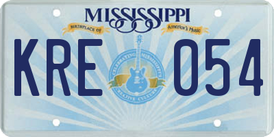 MS license plate KRE054