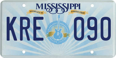 MS license plate KRE090
