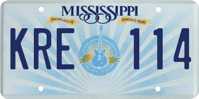MS license plate KRE114