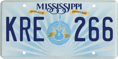 MS license plate KRE266