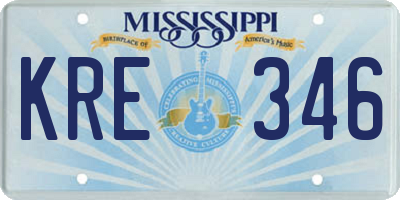 MS license plate KRE346