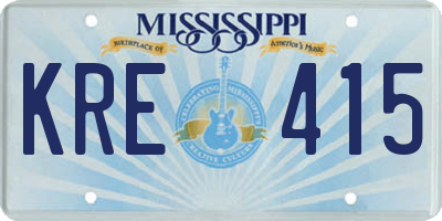 MS license plate KRE415