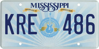 MS license plate KRE486