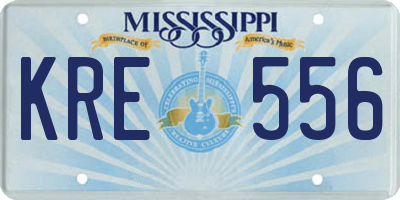 MS license plate KRE556
