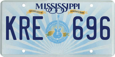 MS license plate KRE696