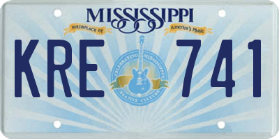 MS license plate KRE741