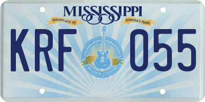 MS license plate KRF055