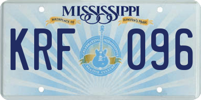MS license plate KRF096