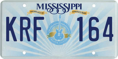 MS license plate KRF164