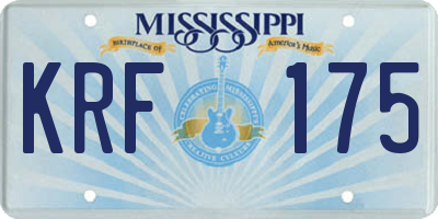 MS license plate KRF175