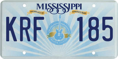 MS license plate KRF185