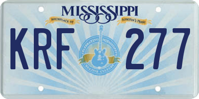 MS license plate KRF277