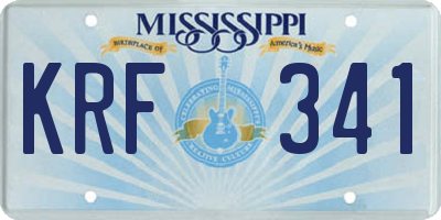MS license plate KRF341