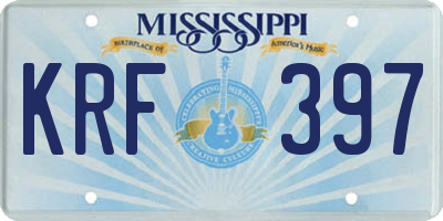 MS license plate KRF397