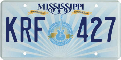 MS license plate KRF427