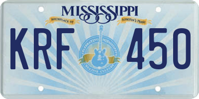 MS license plate KRF450