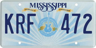 MS license plate KRF472