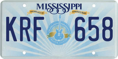 MS license plate KRF658