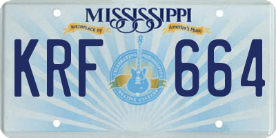 MS license plate KRF664