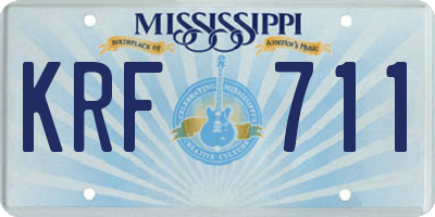 MS license plate KRF711