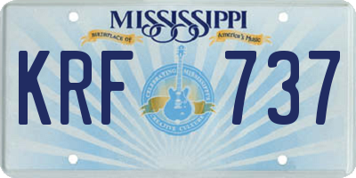 MS license plate KRF737