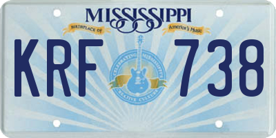 MS license plate KRF738