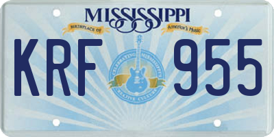 MS license plate KRF955