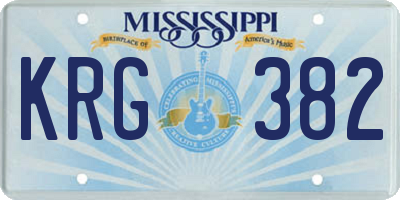 MS license plate KRG382