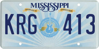 MS license plate KRG413