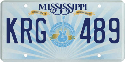 MS license plate KRG489