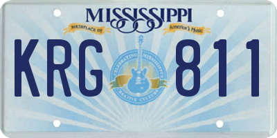 MS license plate KRG811