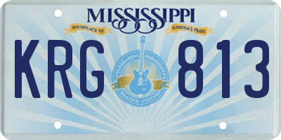 MS license plate KRG813