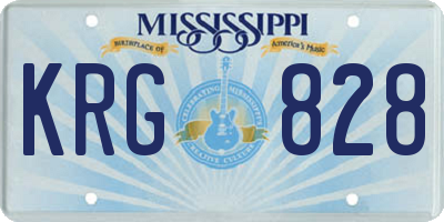 MS license plate KRG828
