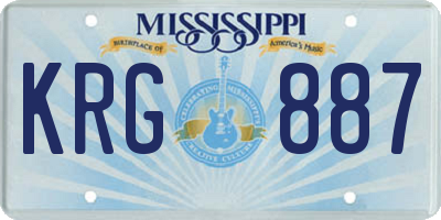 MS license plate KRG887