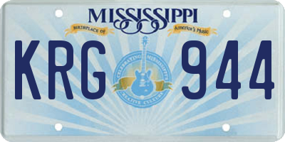 MS license plate KRG944