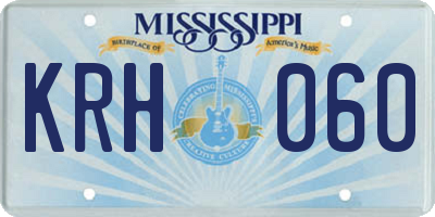 MS license plate KRH060