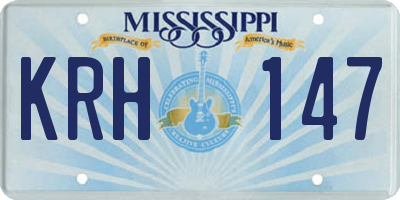 MS license plate KRH147