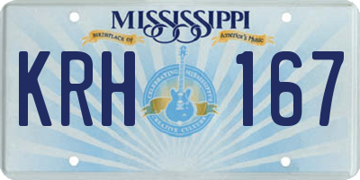 MS license plate KRH167