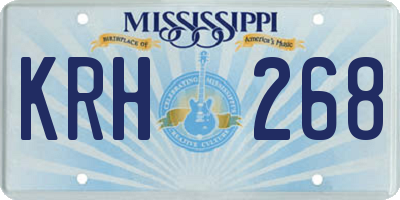MS license plate KRH268