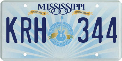 MS license plate KRH344