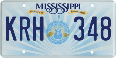 MS license plate KRH348