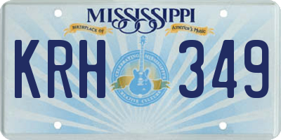 MS license plate KRH349