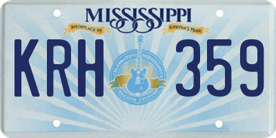MS license plate KRH359