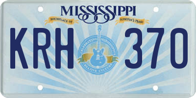 MS license plate KRH370