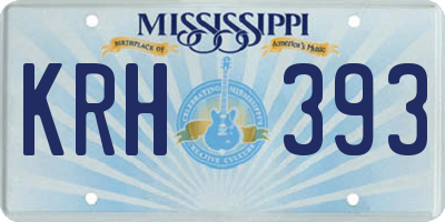 MS license plate KRH393